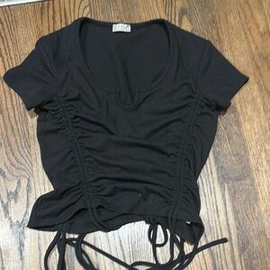 Black Ruched Women's Top